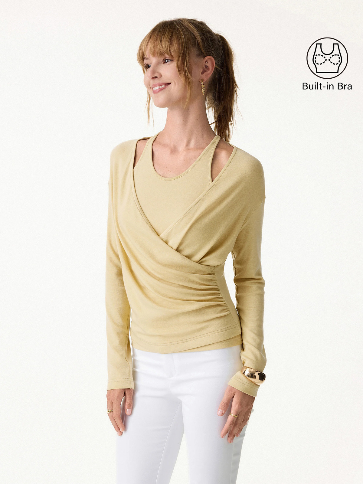 OGL Summer Two-Piece Set Cami with Surplice Ruched Top