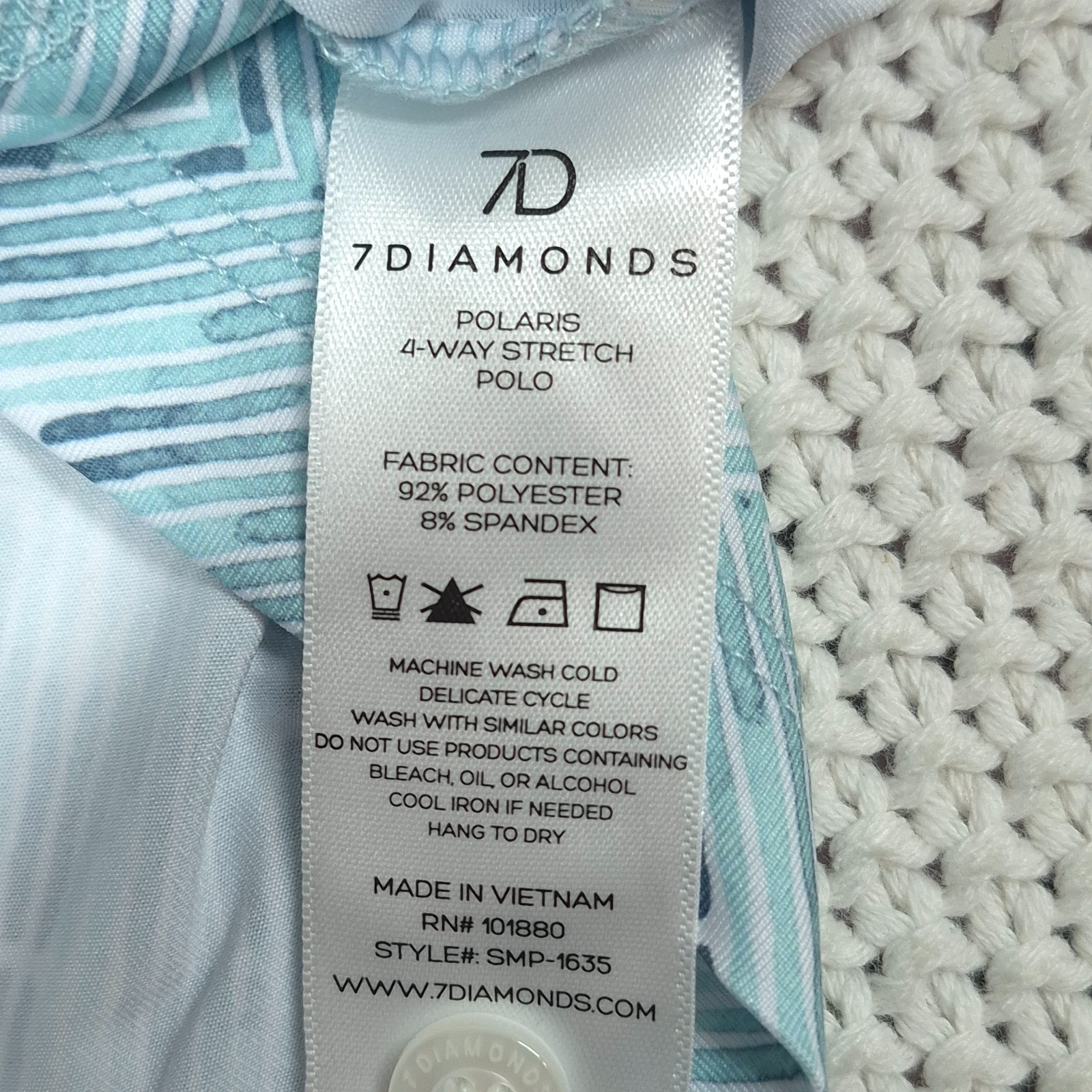 7 Diamonds Polaris Golf Polo Shirt Wicking Anti-Microbial Stretch Men’s Size L