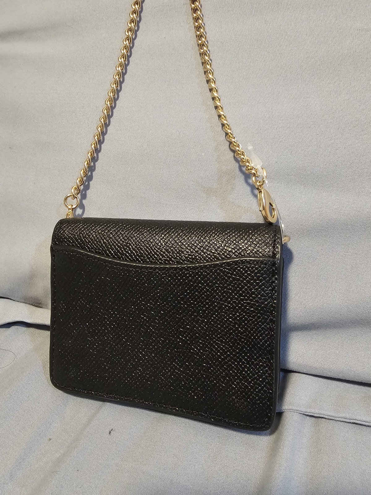 Coach Mini Leather Wallet On a Chain – Black (C0059)
