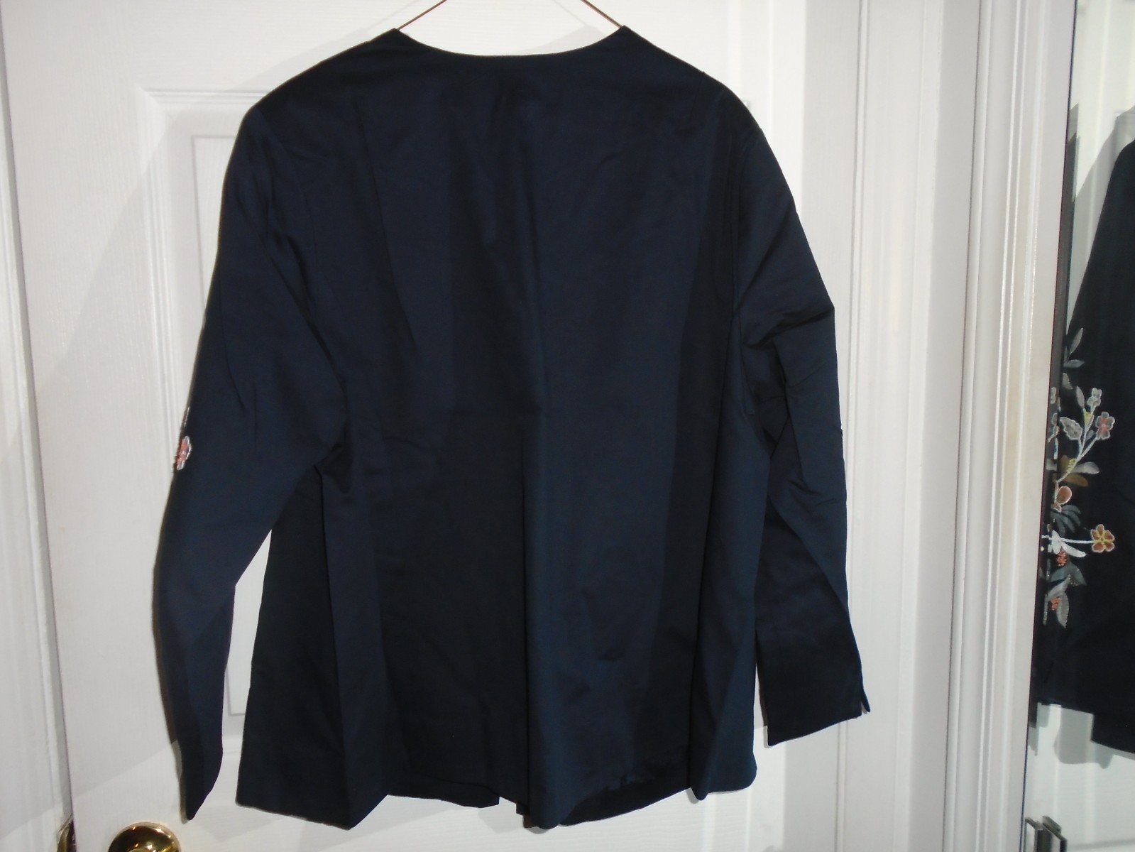 Dennis Basso Floral Embroidered Jacket Navy Copper Size 1X New