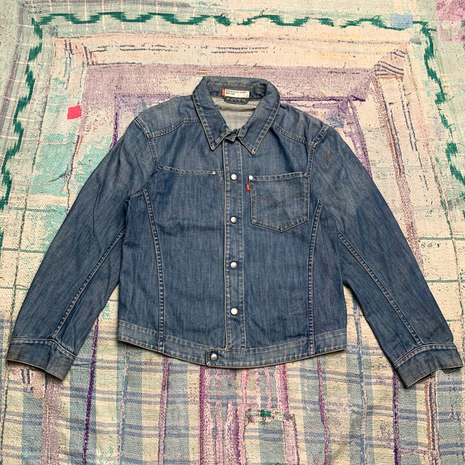 Levis Engineered Denim Jacket Mens M Blue Denim Grunge Archive