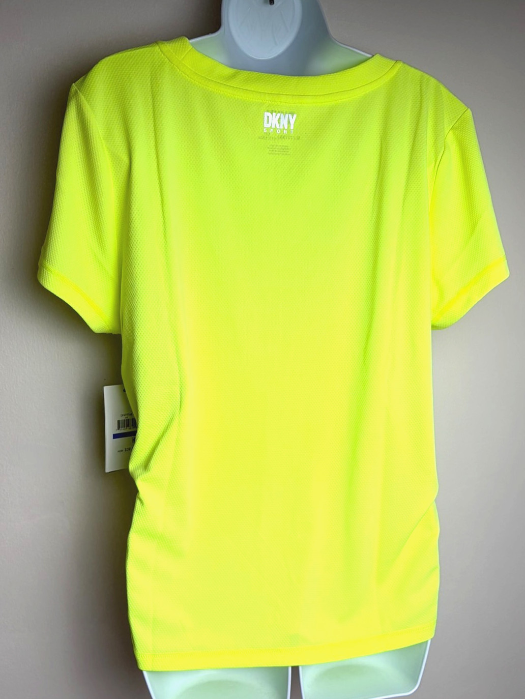 Dkny Sport Women’s Solid V-Neck Short-Sleeve Top Shirt Electric Yellow X-Large