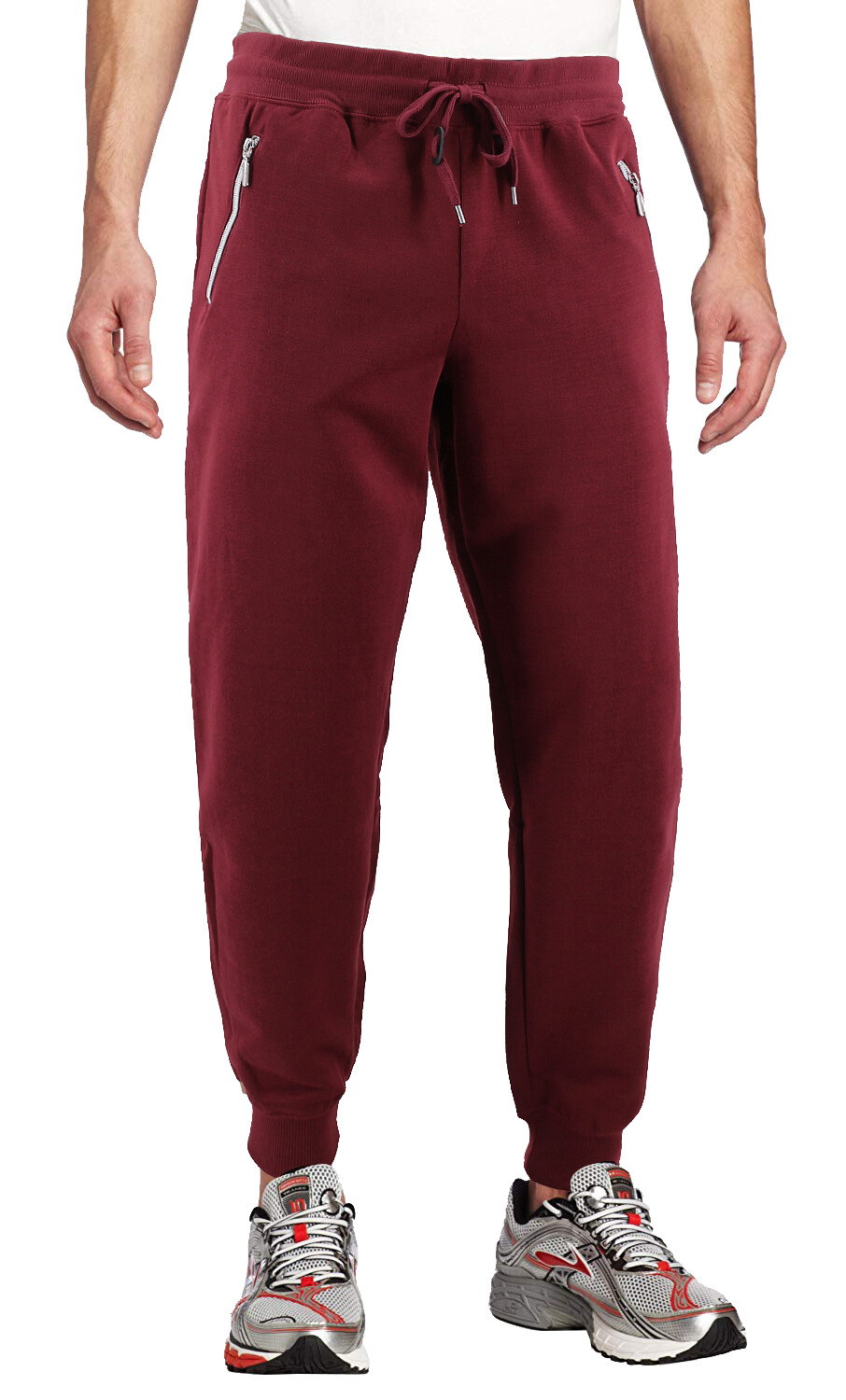 2 Pack of Men’s Athletic Slim Fit Zipper Pockets Joggers Drawstring Sweat Pants