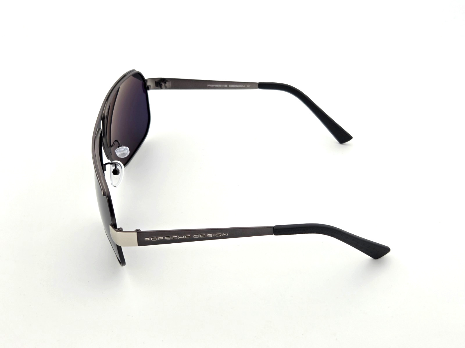 Polarized Porsche Square Metal Aviator Sunglasses Gunmetal Smoke PH19 130mm