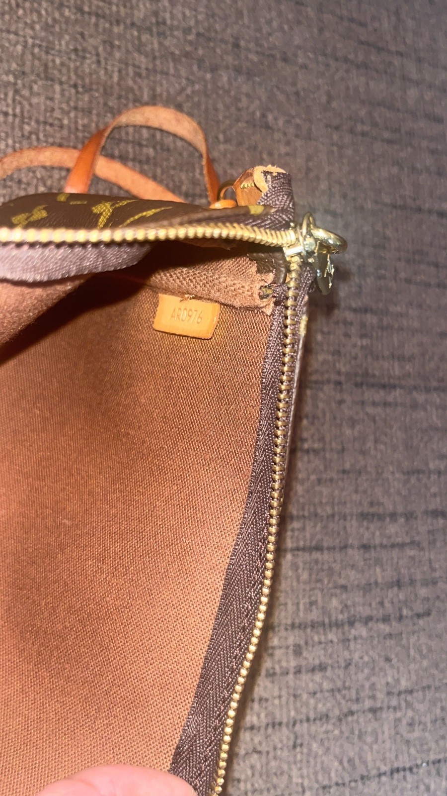 Louis Vuitton Pochette Accessory Pouch Brown Leather