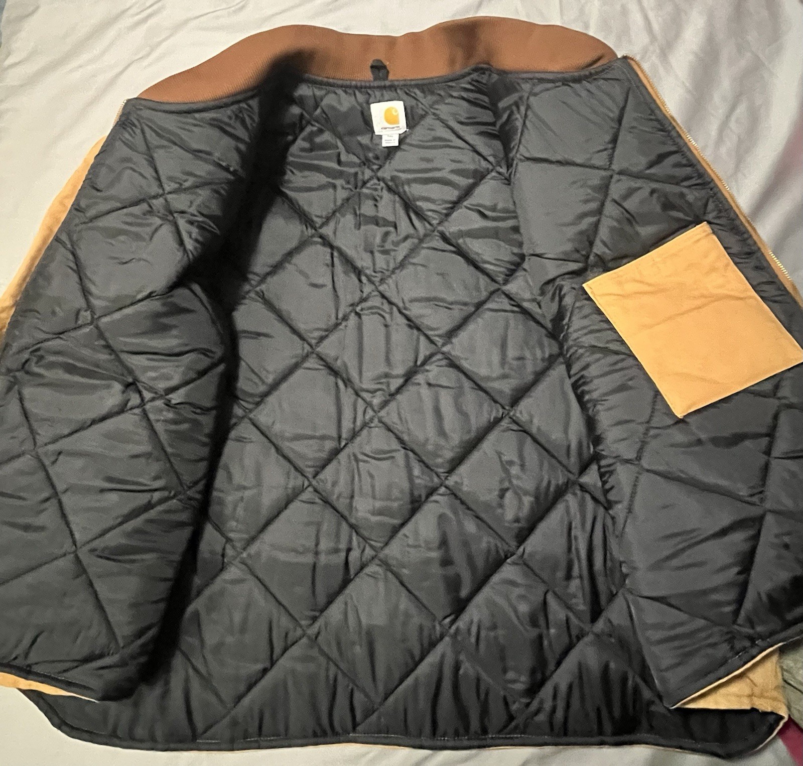 Carhartt Vest Firm Duck Work Quilted Size 5XL -Brown Vintage