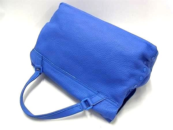 ZANELLATO Postina Leather 2 Way Shoulder Bag Blue FM4482