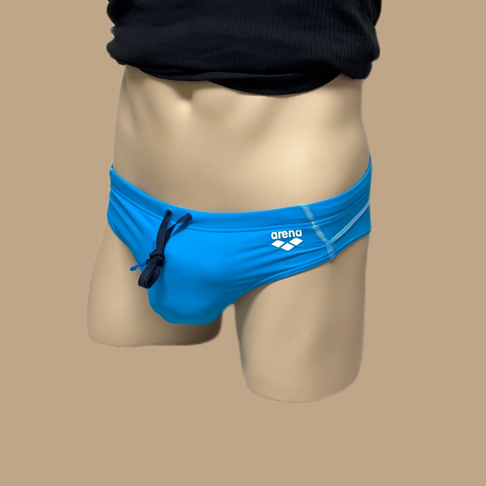 Arena men turquoise blue sport fit swim brief bikini swimwear size 32 34 38