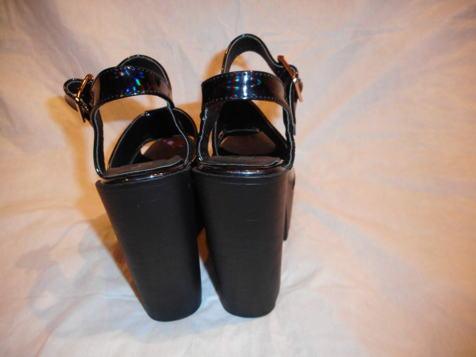 Bucco Capensis Black Man Made Materials Open Toe High Heel US Size 8