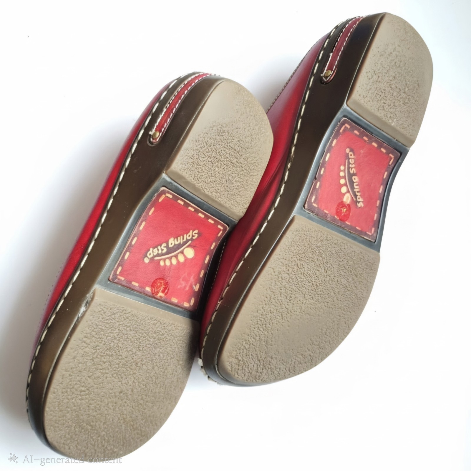 L’Artiste Spring Step Clogs Shoes EU 40 US 9 Burbank Leather Flower Leaf Red