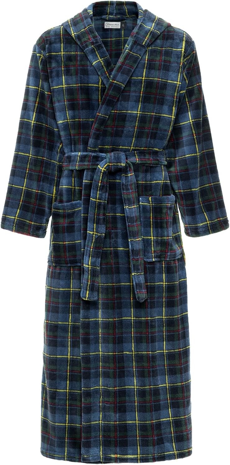 Men’s Extra Thick Plush Fleece Hooded Bathrobe Long Full Length Big & Tall
