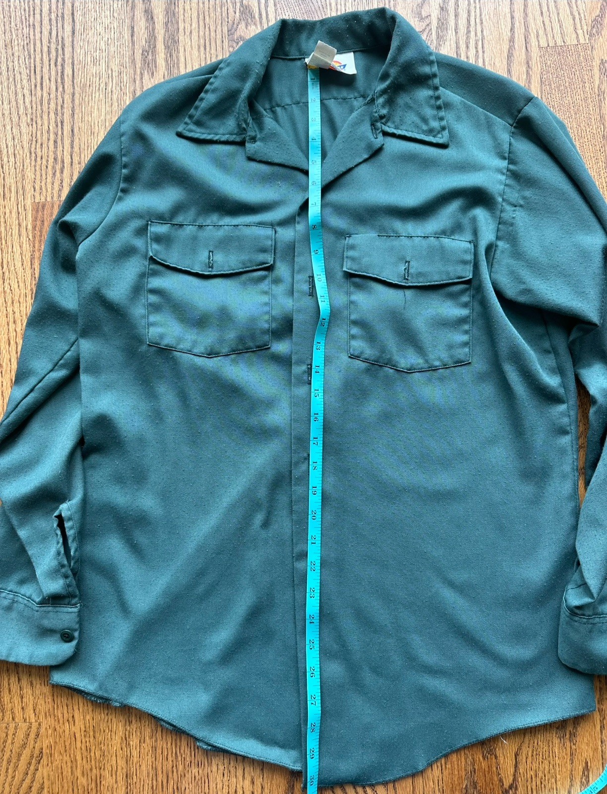 Dickies Men’s Twill Work Shirt Green Long Sleeve Button 15-15 1/2 x 33