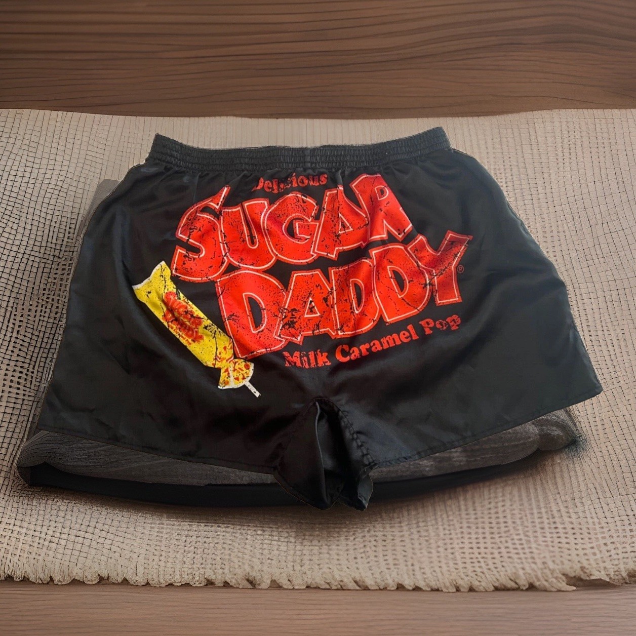 Sugar Daddy Boxers 34-36 4″ Inseam, 13″ Rise Milk Caramel Pop Men’s LARGE