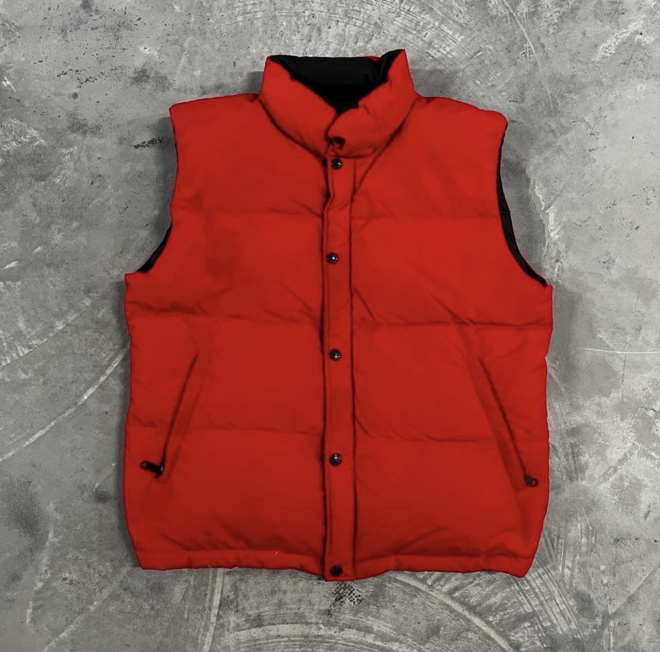 Vintage The North Face Vest Mens L Red Down Puffer Insulated Zip Pockets Outdoor