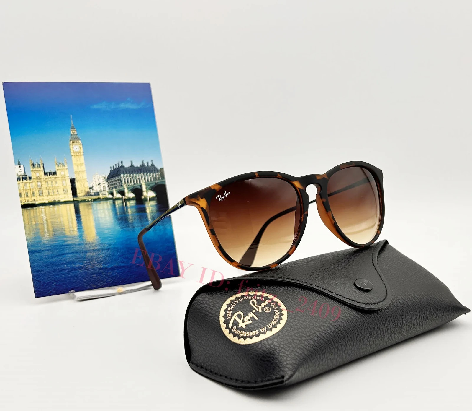 RB4171 Erika by Ray‑Ban: Tortoise Shell Frame, Ombre Brown Lens Sunglasses