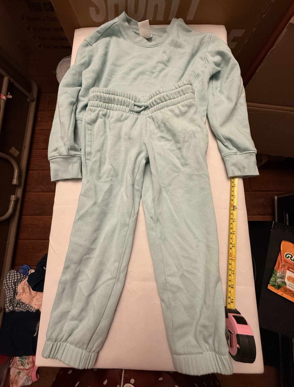 Athletic Works Girls XS (4-5) 2-Piece Light Blue Fleece Sweatshirt & Pants Set