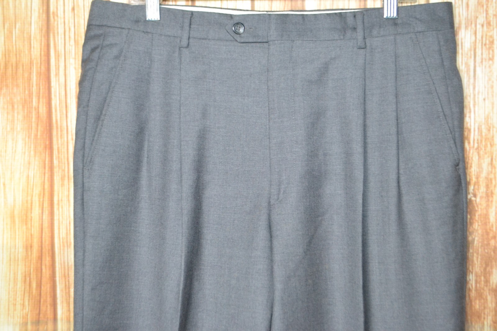 Pronto Uomo Men Angelico Super 100s Gray 3 Button Suit Sz 42R Wst 36×30