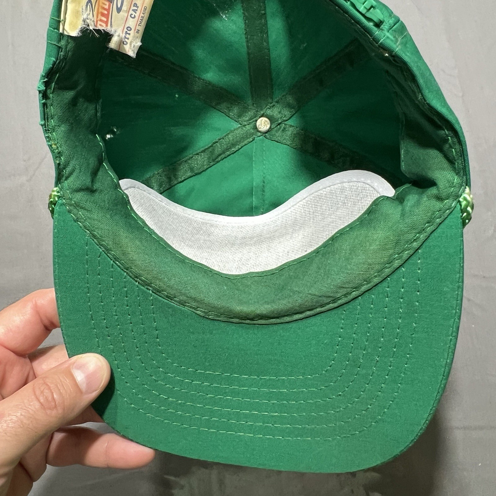 Vintage John Deere Trucker Hat Rope Strapback Green Dealer Otto Distress