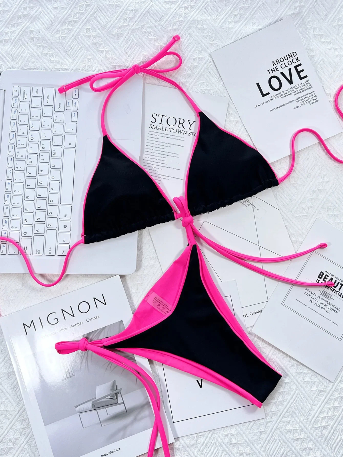 Womens Sexy Triangle Push Up Brazilian Bikini String Swimwear Thong Bathing Suit
