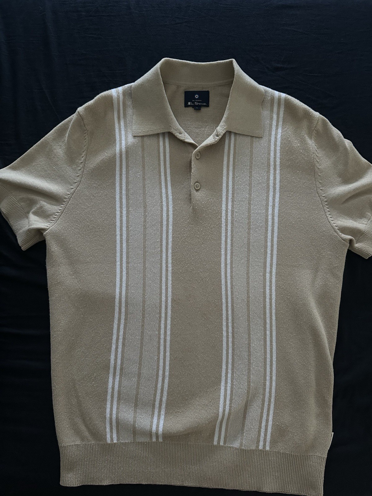 Ben Sherman Men’s Knit Polo Shirt – Striped Vintage Style