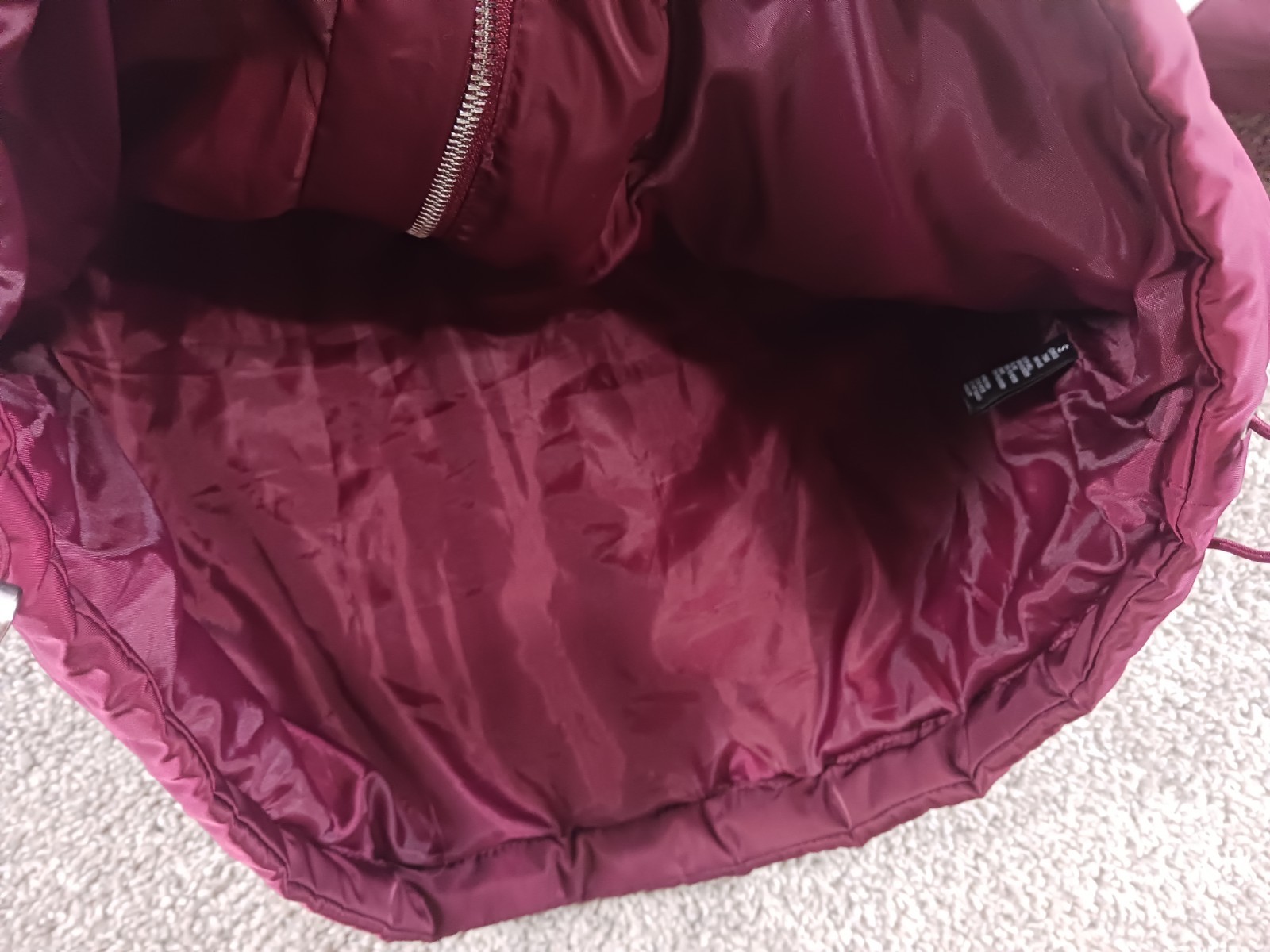 Ambiance Outerwear Small Womens Jacket Full Zip Maroon White Lined Filled