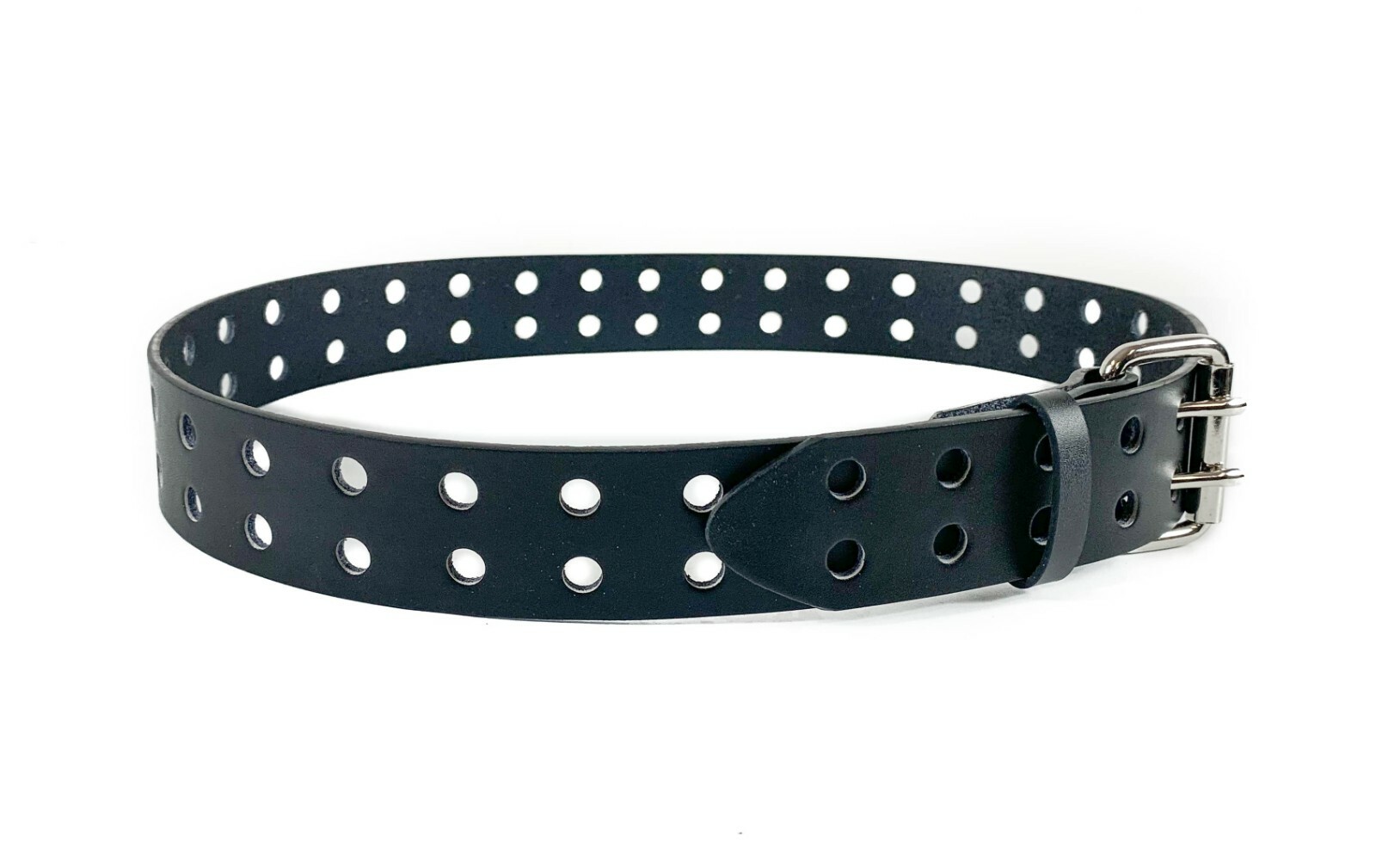 Double hole Leather Belt Pride Rave Belt Punk Goth Metal Funk Plus USA