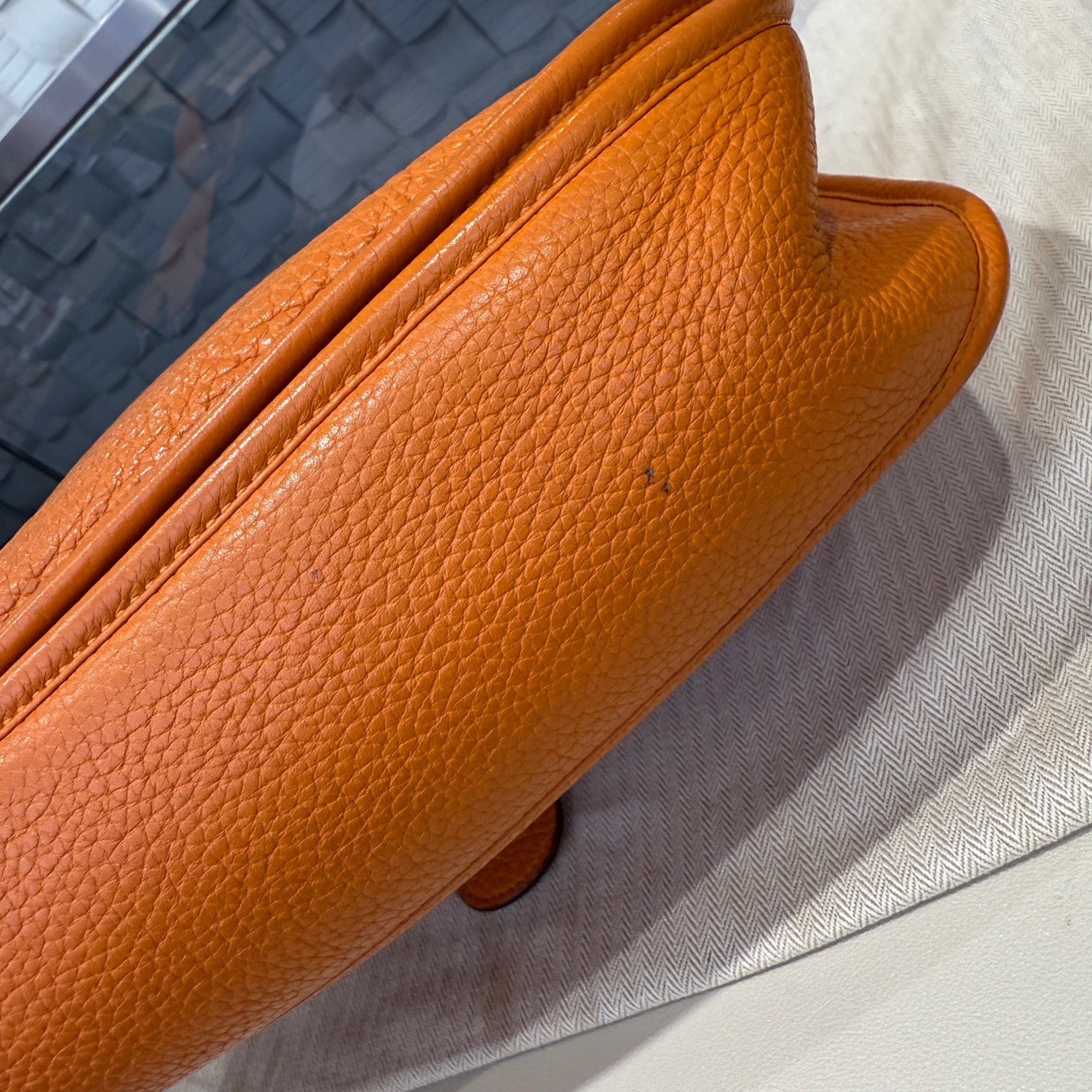 Hermes Pre-Owned Authentic Luxury Handbag Orange 29*30*8cm Silver