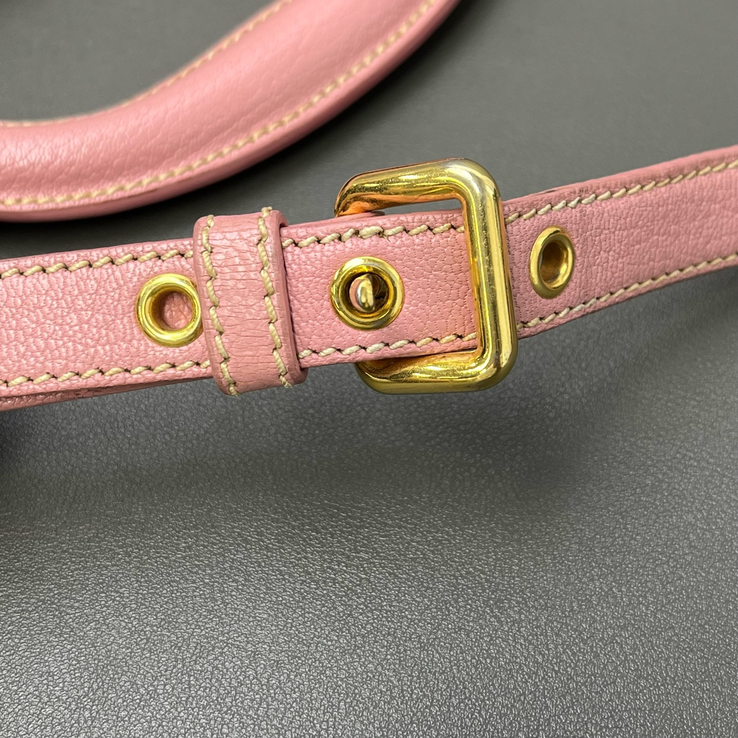 Authentic Miu Miu Top Handle Messenger Bag Pebbled Leather Messenger Bag Pink