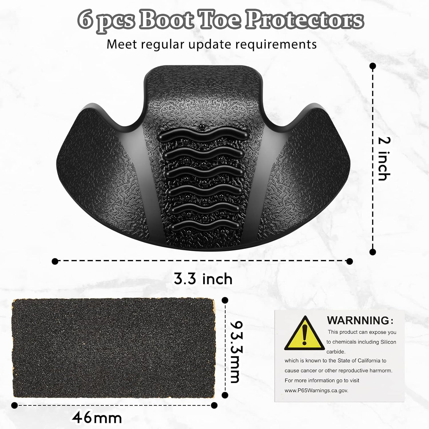 6 Pcs Boot Toe Guards Protector Simple Application Protector Toe Covers for Work
