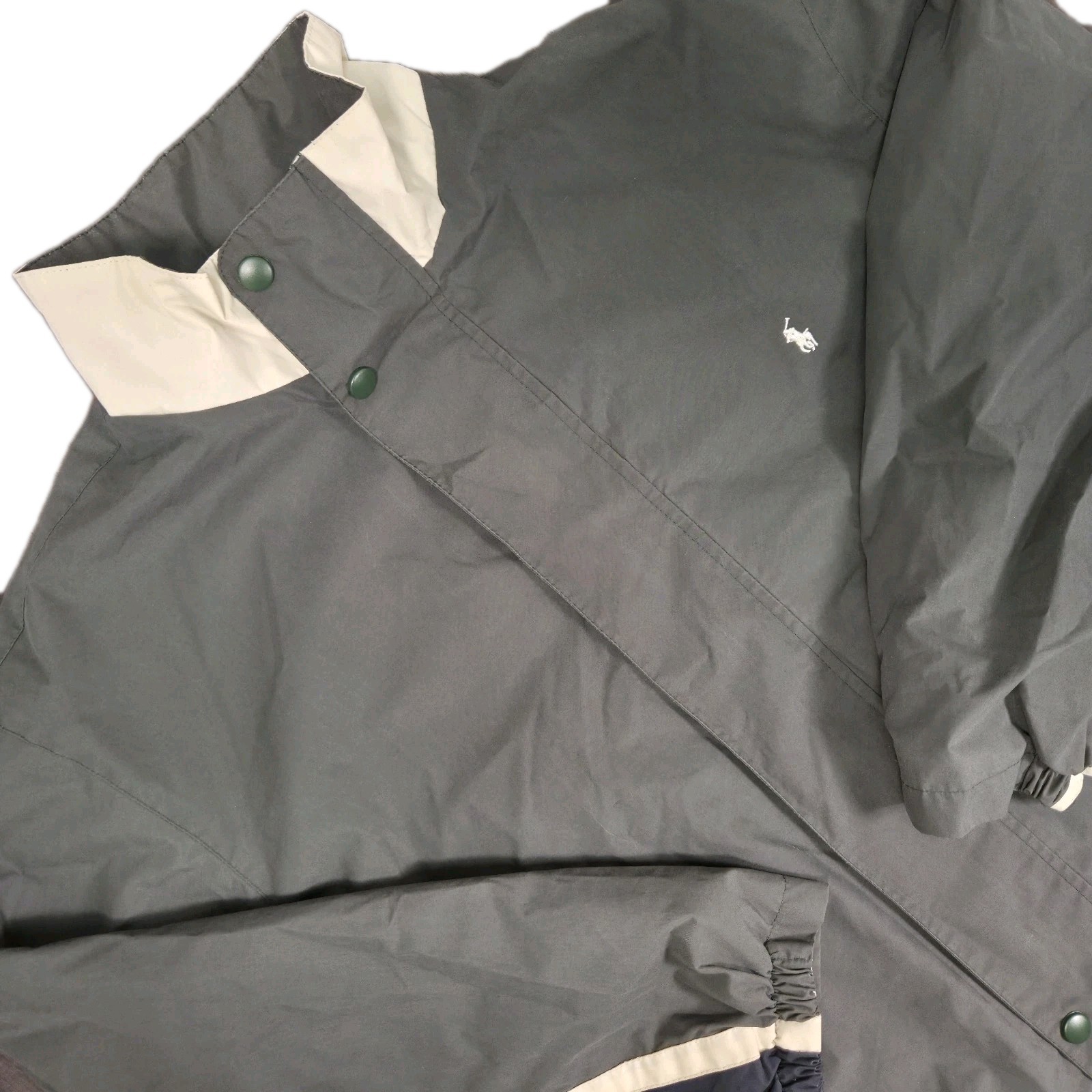 VTG 80s 90s Polo Ralph Lauren Windbreaker Sailing Jacket Mens XL Gray Green USA