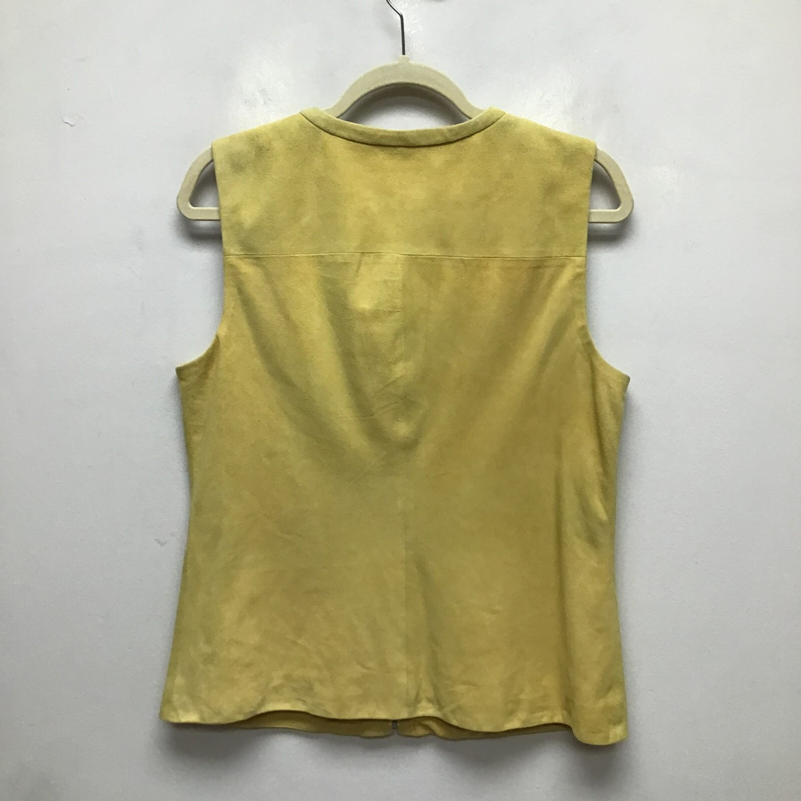 Tanner Gold Sleeveless Inner Pockets Full Zip Lined Leather Shell Vest M $650