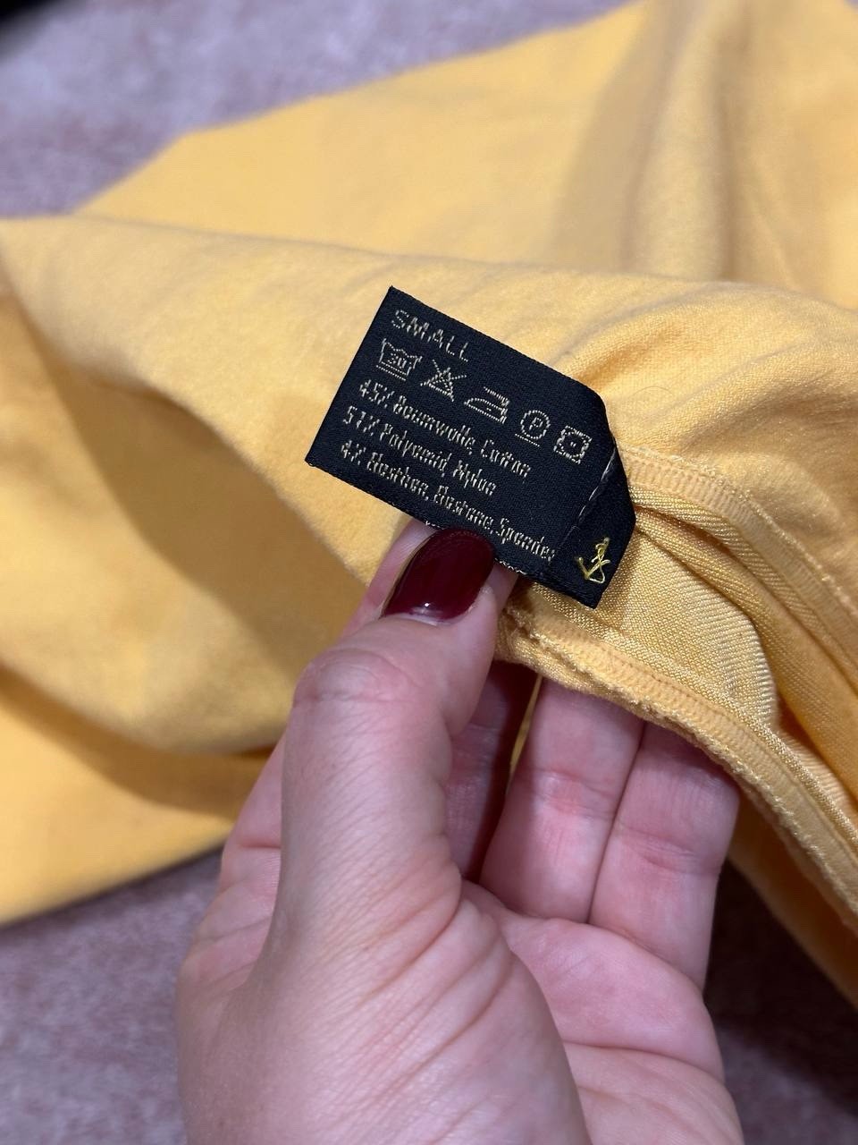 Wolford Sexy Vtg Opaque Naturel Yellow Bodysuit Stretch Top Sz S