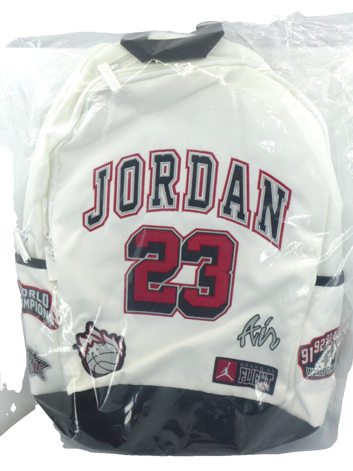 Nike Air Jordan Patch Backpack White Red Black 15″ OS New