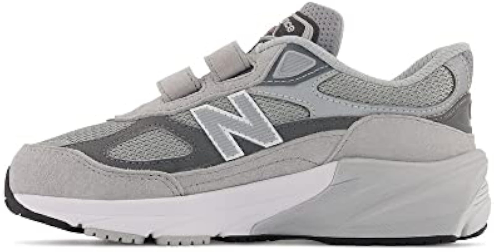 New Balance Boy’s 990 V6 Hook and Loop Sneaker, Grey/Silver, 9.5 X-Wide Toddler