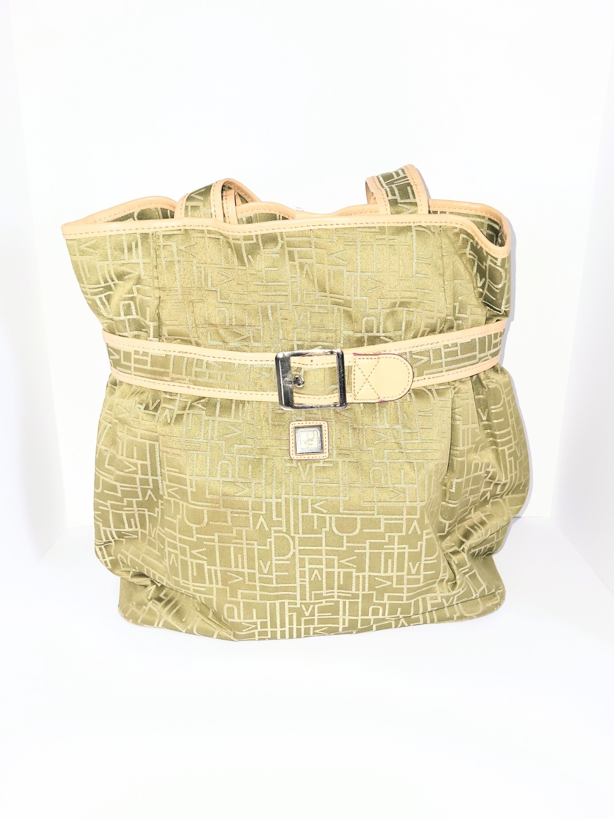 Diane Von Furstenberg Y2K Geen Monogram Extra Large Tote Bag Luggage Carry On