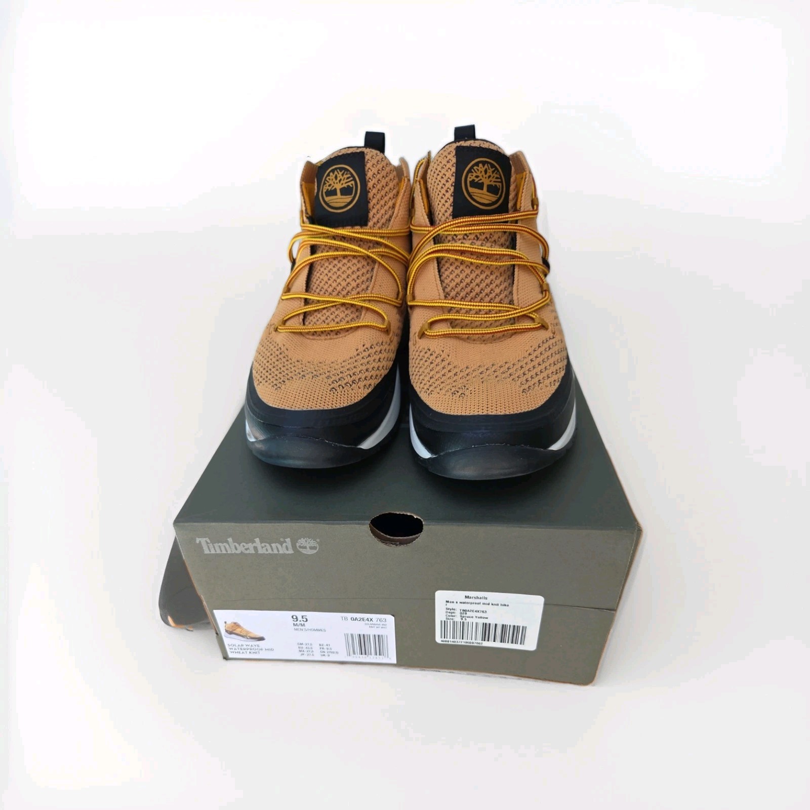 NEW Timberland Solar Wave Mid Men Size 9.5 0A2BP9 Wheat Nubuck Black Hiking Boot