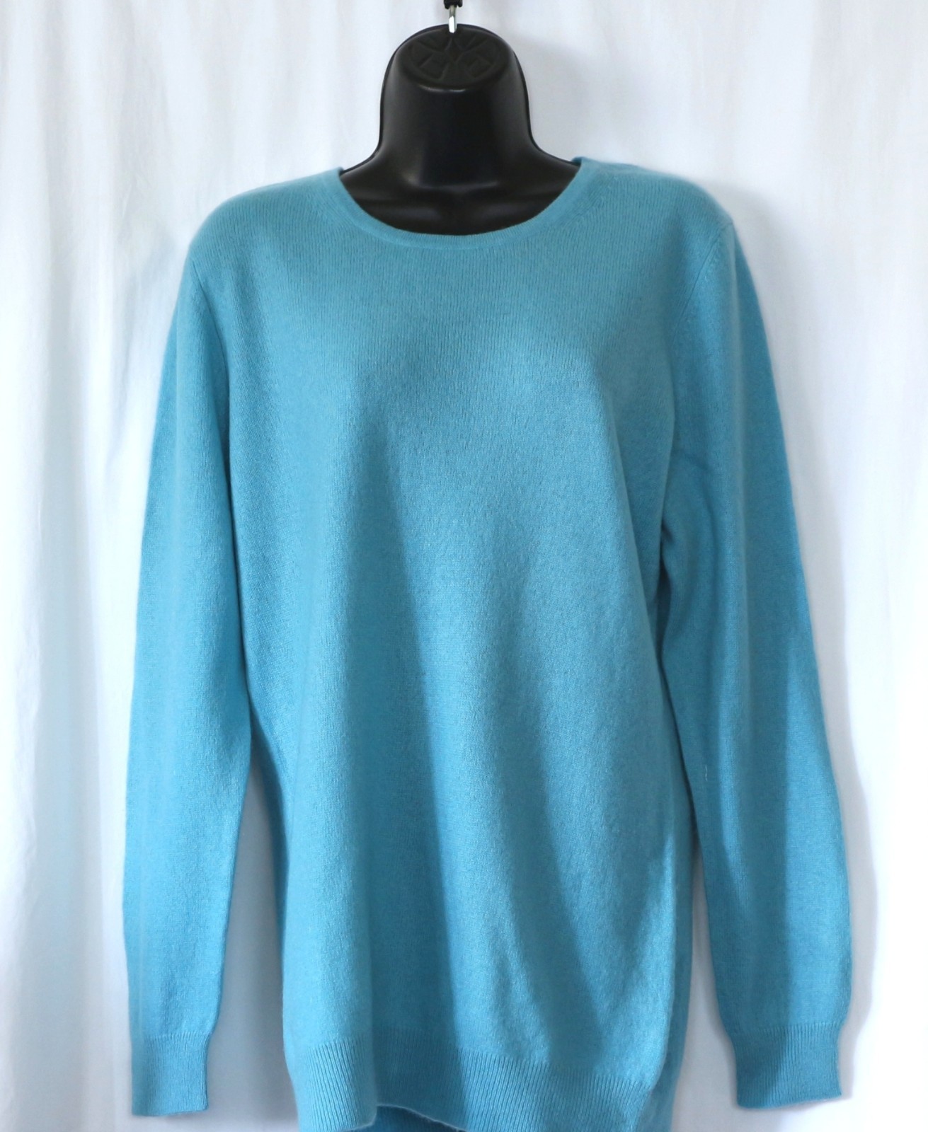 CHARTER CLUB Lt Blue Cashmere RndNck Swtr 40 In Chst 27.5 In Lng Sz XL EXC