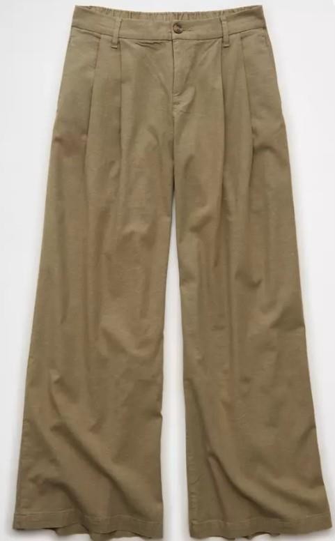 NWT American Eagle AE Low-Rise Linen-Blend Trouser