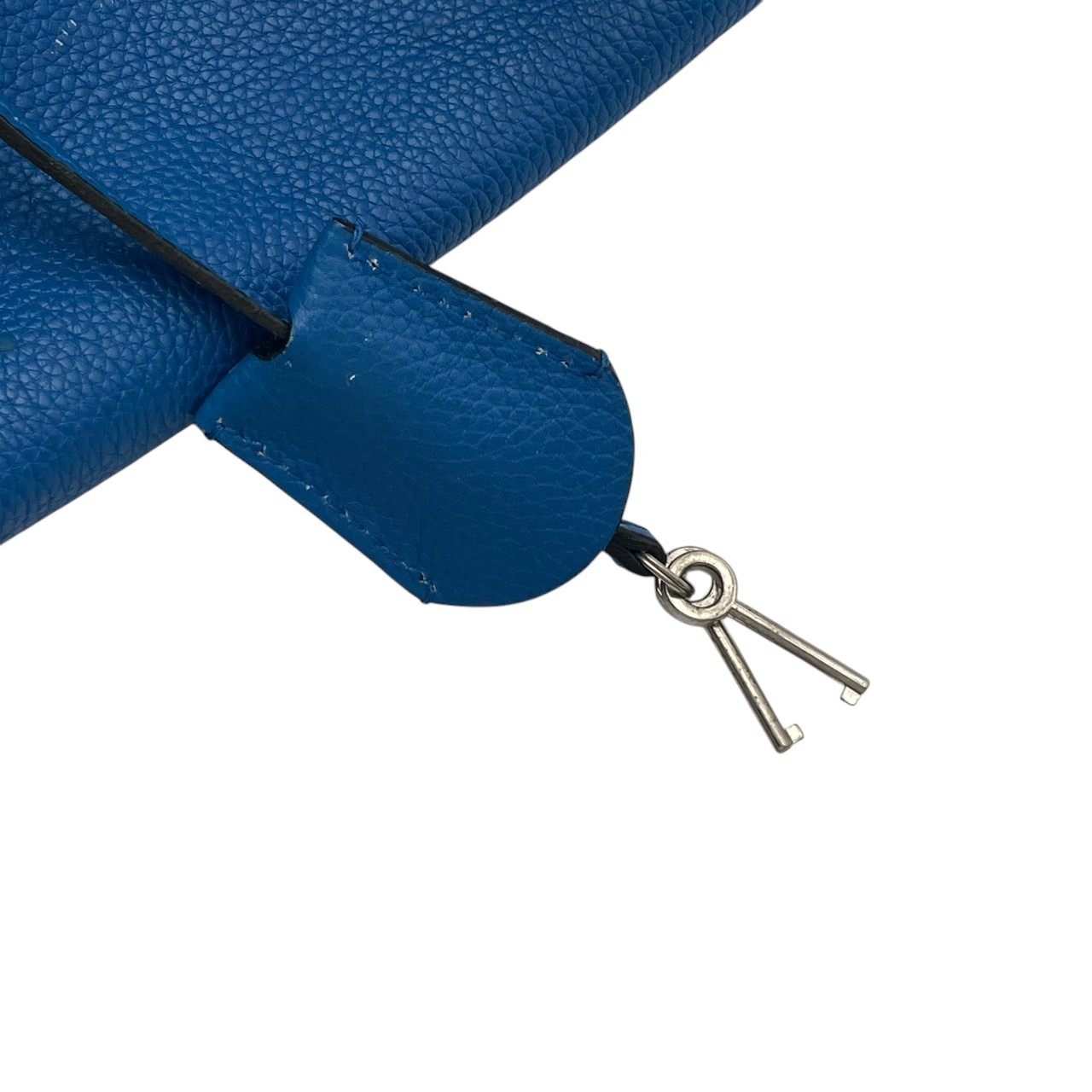Authentic Alexander McQueen Padlock Zip-Around Tote Bag Blue Leather Elegant
