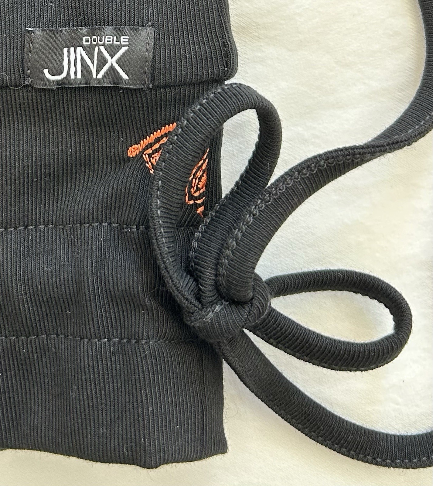NWT Double Jinx Embroidered Grapefruit Hoodie Women’s 1XL Black Orange Drawstrin