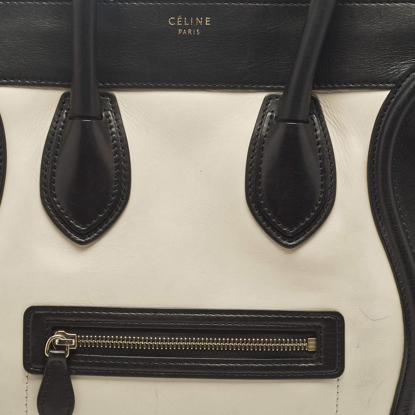 Celine Luggage Multicolor Leather and Suede Tote Bag