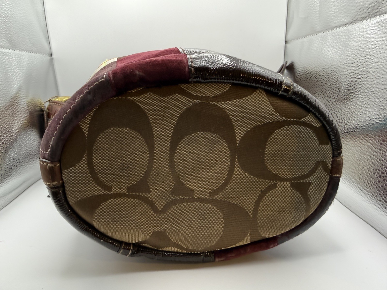 Coach Bleecker 11356 Patchwork Multicolor Bucket Shoulder Bag