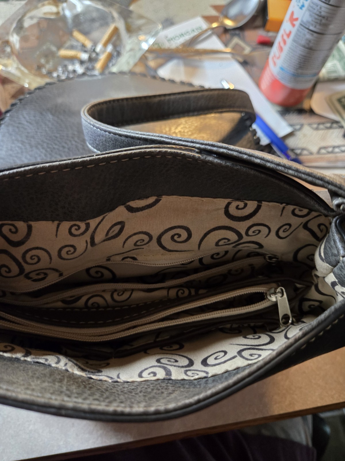 Western Black Studded Embroidered Laced Shoulder Bag w/ Buckle Zip Inner Pockets