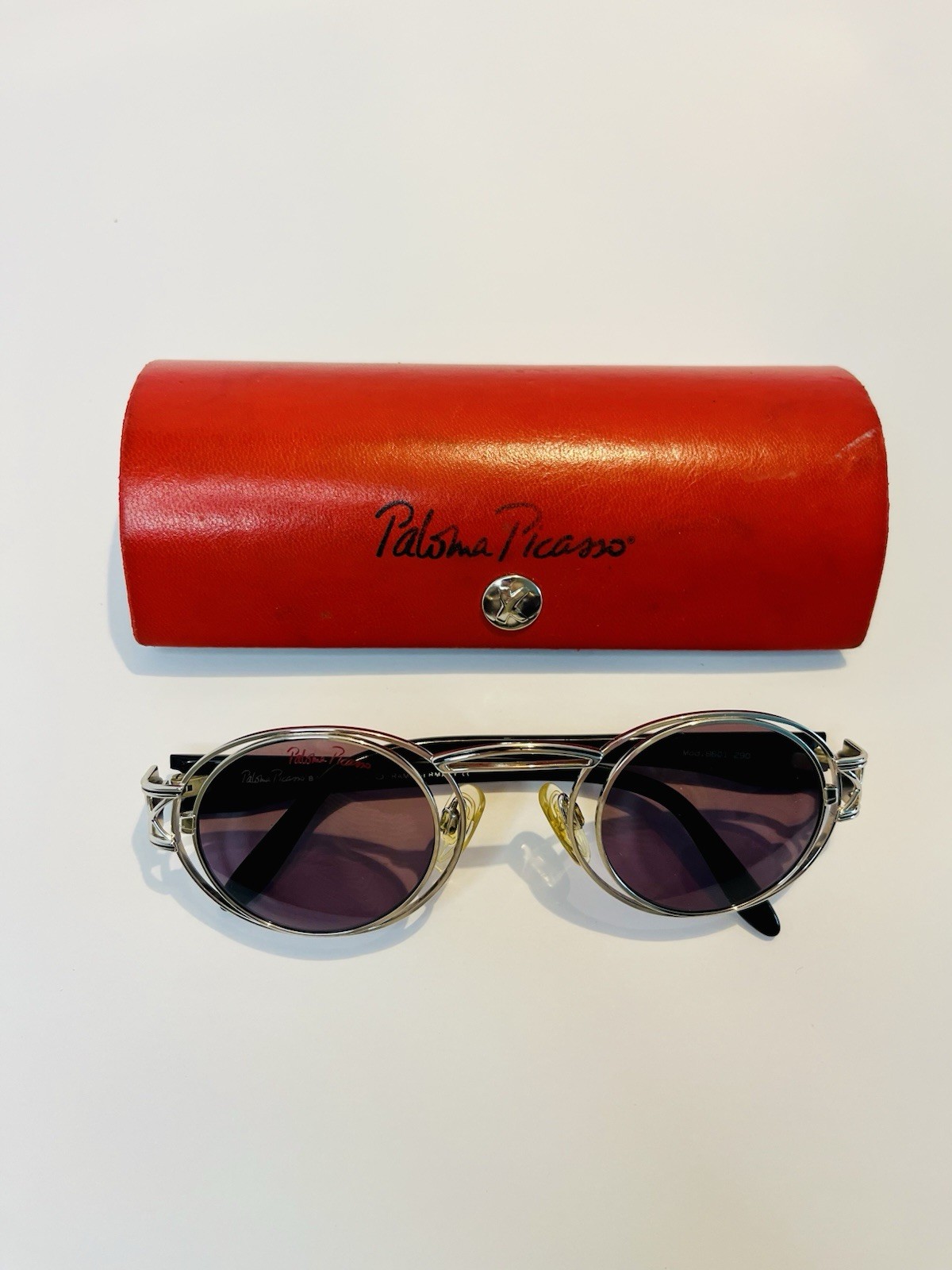 Vintage Paloma Picasso Metzler Round Sunglasses Frame Model 8601 Germany Women