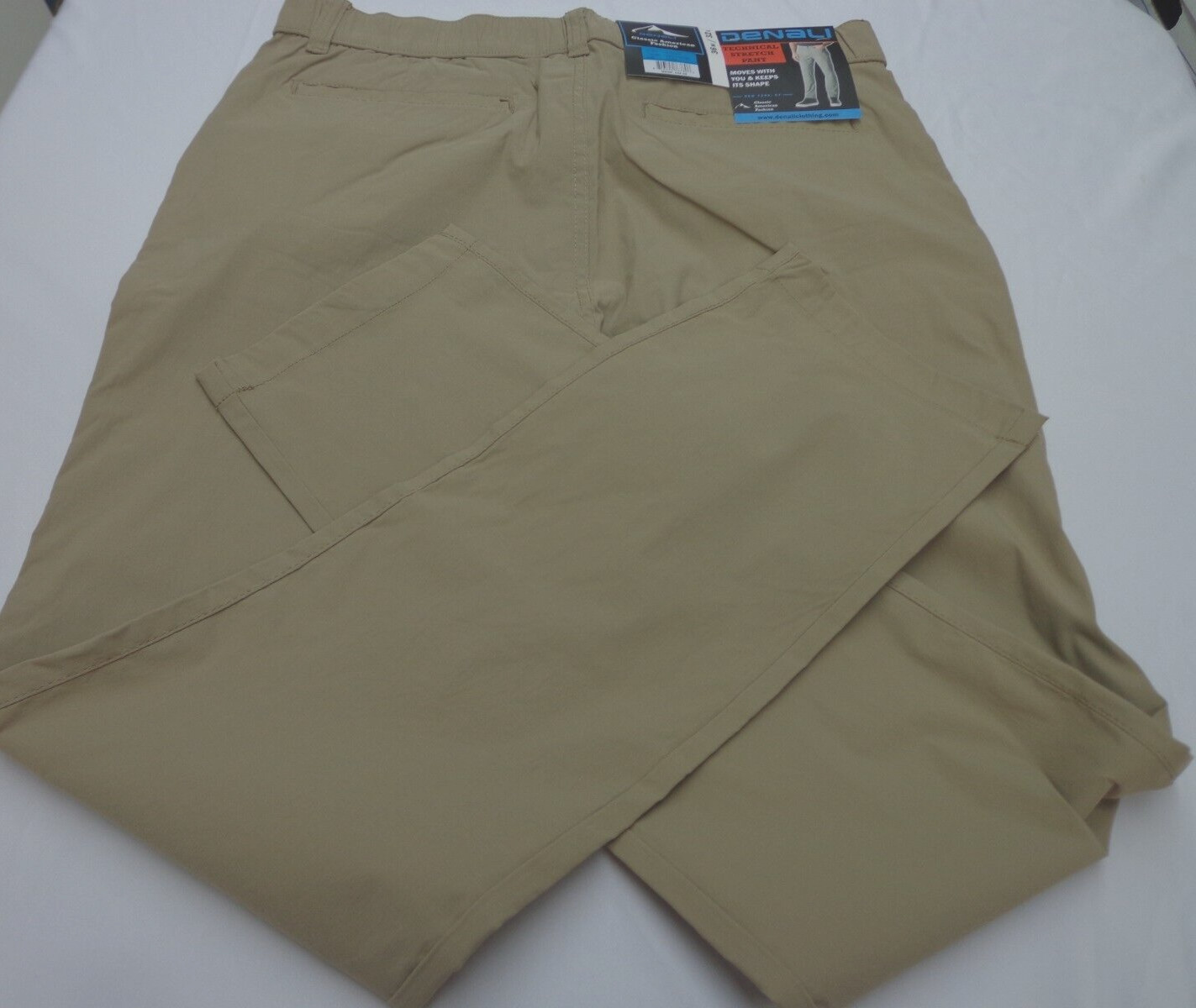DENALI Delta Khaki Technical Stretch Pants Flex Waist 36/32 NEW MSRP $54