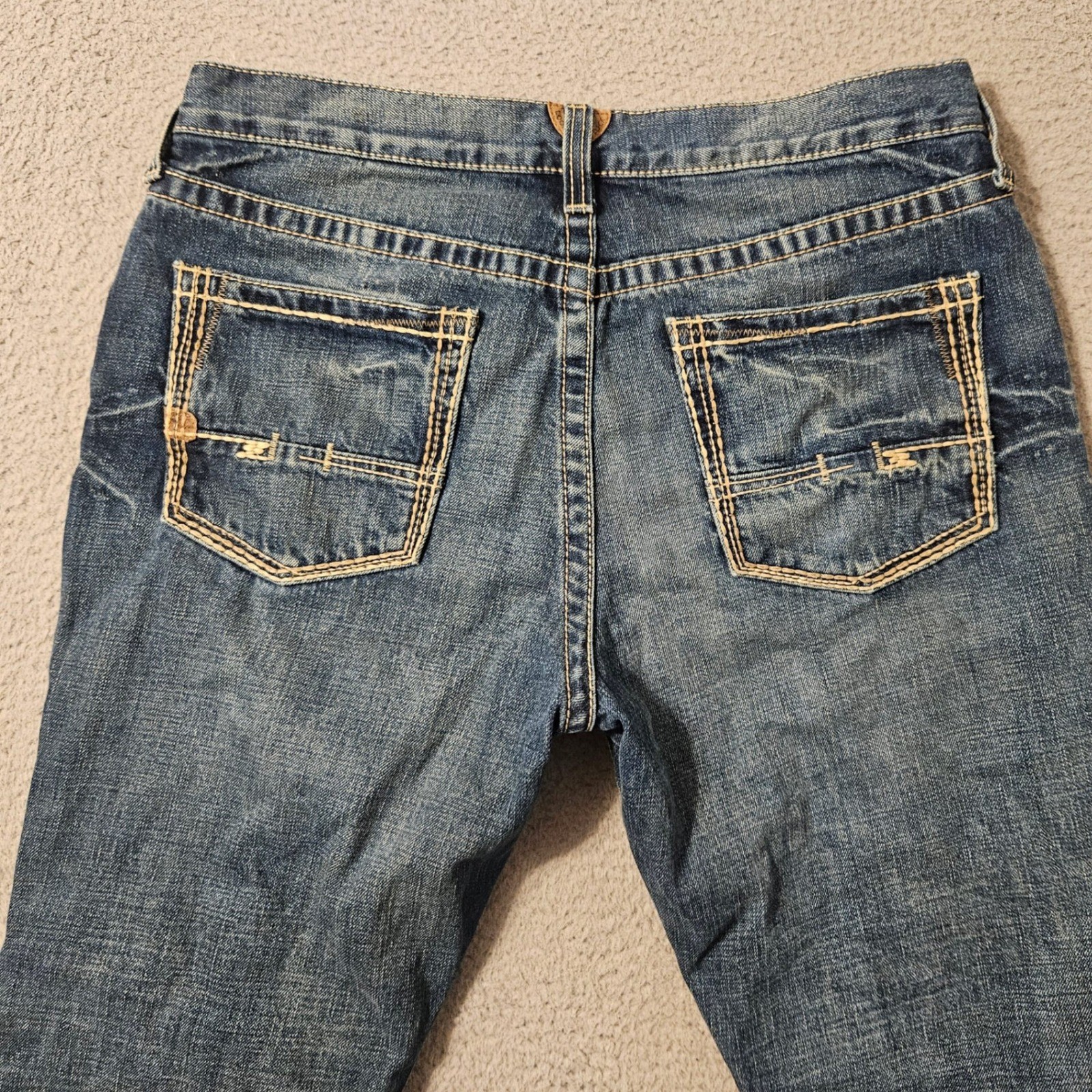 Ariat M4 Low Rise Boot Cut Jeans Mens 34×32 Medium Wash Blue Denim 100% Cotton