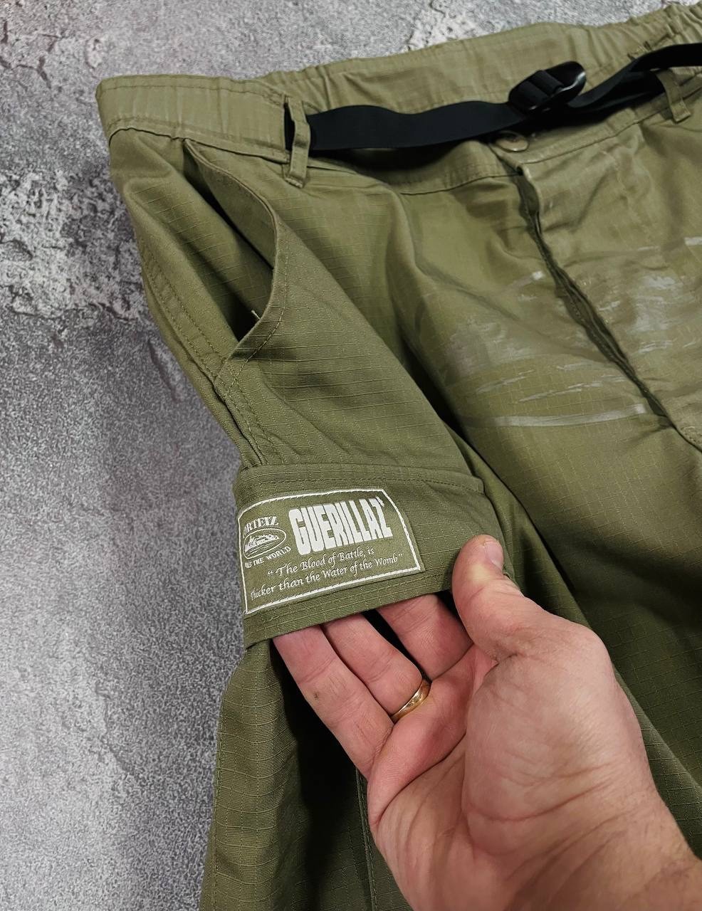 Corteiz Guerillaz Men’s Cargo Pants Tonal Khaki Size XL