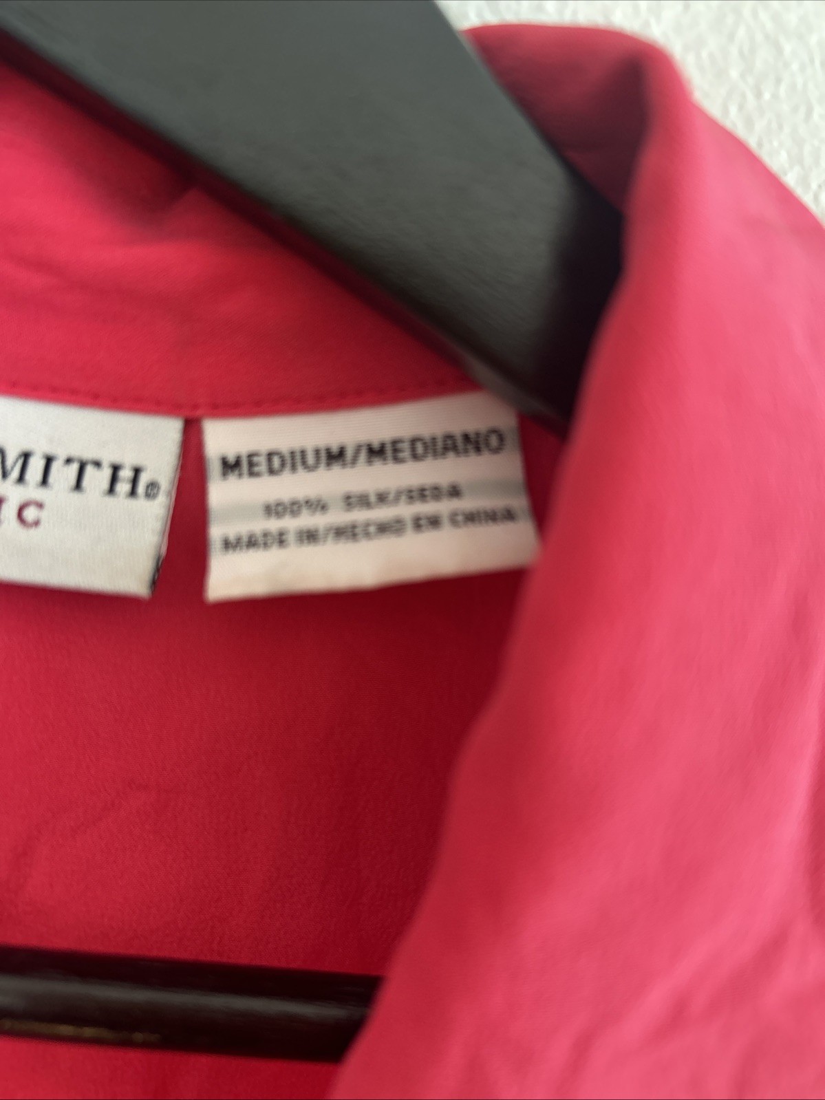 Jacky Smith Women’s 100% Silk Button Down Hot Pink Vintage Sleeveless Top Sz S