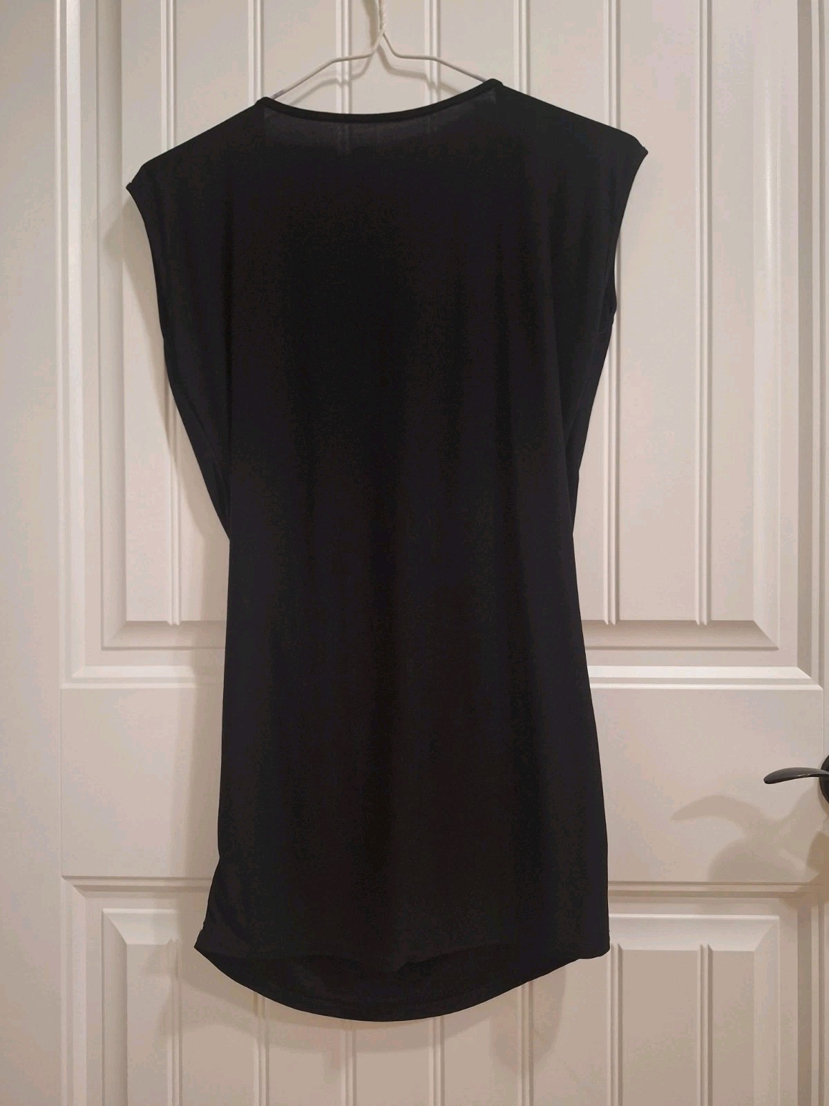 Black Blouse With Gold Beaned Necklace