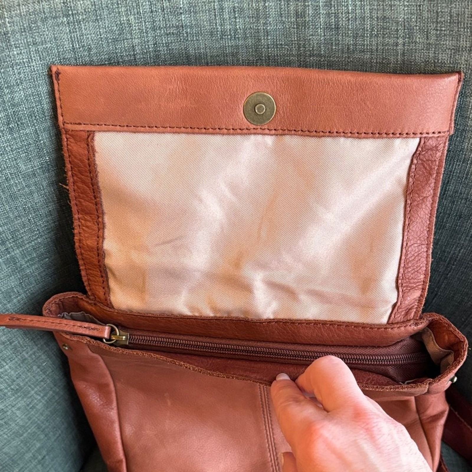 American Leather Co. brown Women backpack Bag purse neutral classic everyday GUC